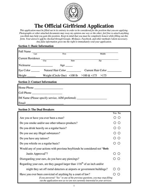 gf applications|The Official Girlfriend Application